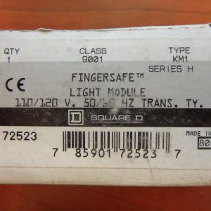 SQUARE D FINGERSAFE LIGHT MODULE CLASS 9001, TYPE KM1, SERIES H, 110-120V, AC/DC 72523